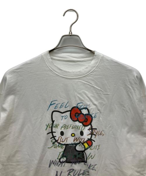 Ameri（アメリ）Ameri (アメリ) HELLO KITTY×Ameri DAMAGE LONG TEE ホワイト サイズ:不明の古着・服飾アイテム