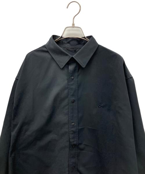 EKAL（エカル）EKAL (エカル) SOLOTEXツイルレギュラーカラーシャツ ブラック サイズ:Lの古着・服飾アイテム