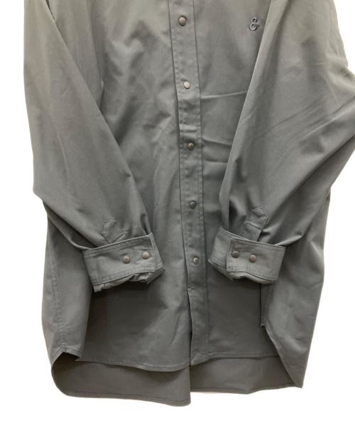 EKAL（エカル）EKAL (エカル) SOLOTEXツイルレギュラーカラーシャツ ブラック サイズ:Lの古着・服飾アイテム