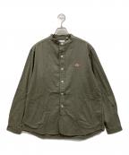 DANTONダントン）の古着「バンドカラーシャツロングスリーブ」｜黄緑