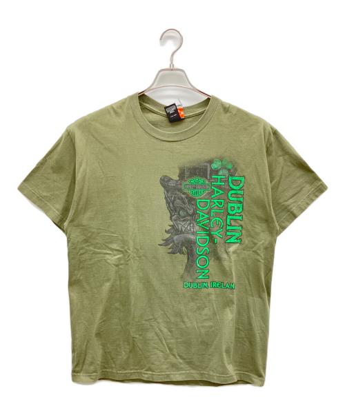 HARLEY-DAVIDSON（ハーレーダビッドソン）HARLEY-DAVIDSON (ハーレーダビッドソン) 半袖Tシャツ グリーン サイズ:Lの古着・服飾アイテム