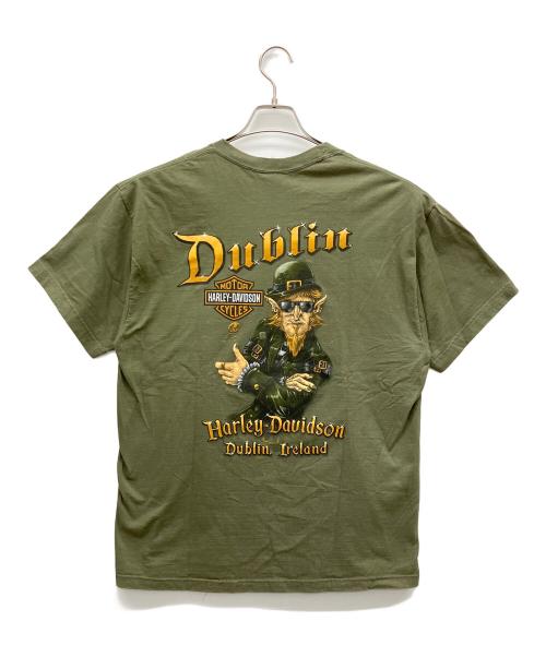 HARLEY-DAVIDSON（ハーレーダビッドソン）HARLEY-DAVIDSON (ハーレーダビッドソン) 半袖Tシャツ グリーン サイズ:Lの古着・服飾アイテム