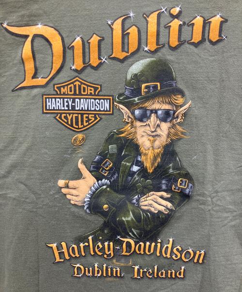 HARLEY-DAVIDSON（ハーレーダビッドソン）HARLEY-DAVIDSON (ハーレーダビッドソン) 半袖Tシャツ グリーン サイズ:Lの古着・服飾アイテム