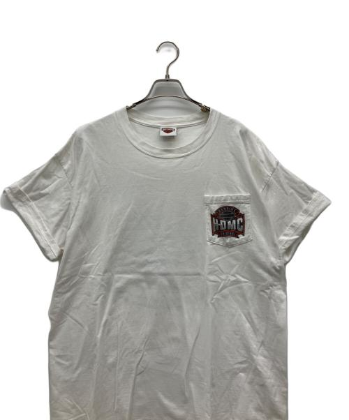 HARLEY-DAVIDSON（ハーレーダビッドソン）HARLEY-DAVIDSON (ハーレーダビッドソン) Hanes (ヘインズ) 半袖Tシャツ ホワイト サイズ:XLの古着・服飾アイテム