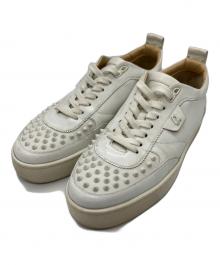 Christian Louboutin（クリスチャン・ルブタン）の古着「HAPPYRUI SPIKESFLAT CALF」｜ホワイト