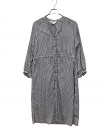 SOEJU（ソージュ）の古着「長袖ワンピース」｜ホワイト×ネイビー