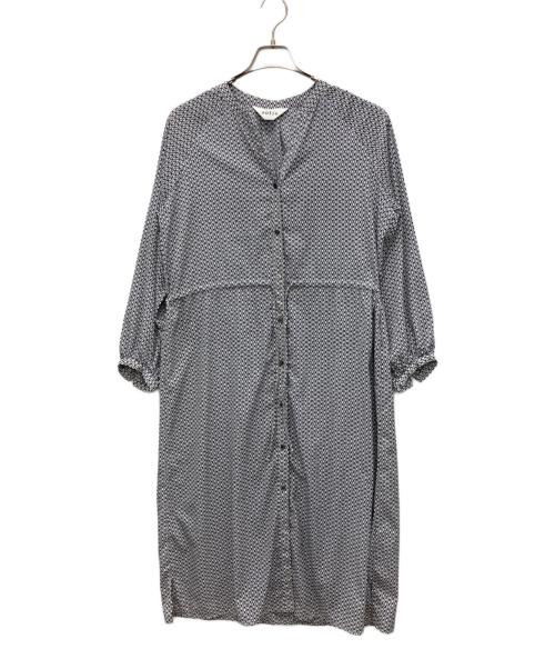 SOEJU（ソージュ）SOEJU (ソージュ) 長袖ワンピース ホワイト×ネイビー サイズ:Fの古着・服飾アイテム