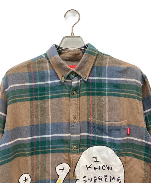 SUPREME（シュプリーム）SUPREME (シュプリーム) 長袖シャツ ブラウン×グリーン サイズ:Sの古着・服飾アイテム