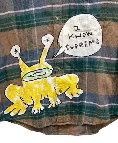 SUPREME（シュプリーム）SUPREME (シュプリーム) 長袖シャツ ブラウン×グリーン サイズ:Sの古着・服飾アイテム