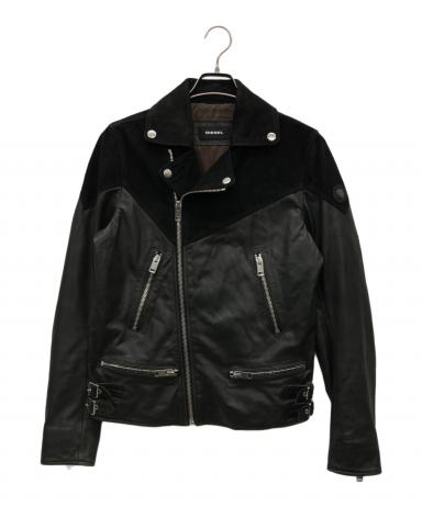 中古・古着通販】DIESEL (ディーゼル) 切替ダブルライダースジャケット