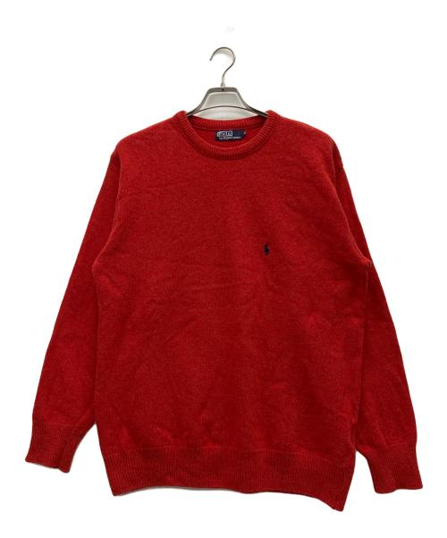 POLO RALPH LAUREN（ポロ・ラルフローレン）POLO RALPH LAUREN (ポロ・ラルフローレン) 90’sクルーネックニット レッド サイズ:XLの古着・服飾アイテム