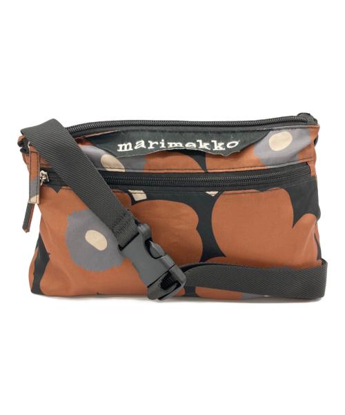 marimekko（マリメッコ）marimekko (マリメッコ) NEAT CROSSBODY UNIKKO S ブラック×ブラウンの古着・服飾アイテム