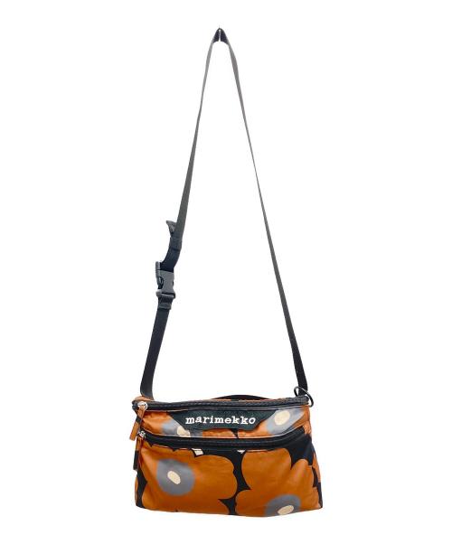 marimekko（マリメッコ）marimekko (マリメッコ) NEAT CROSSBODY UNIKKO S ブラック×ブラウンの古着・服飾アイテム
