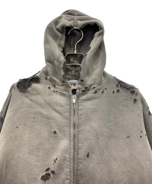 SAINT MICHAEL（セントマイケル）SAINT MICHAEL (セントマイケル) DBL FC ZIP HOODIE グレー サイズ:Ｓの古着・服飾アイテム