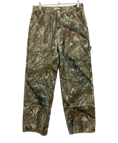 BIRTHDAY（バースデイ）BIRTHDAY (バースデイ) ダブルニーペインターパンツ グリーン×ブラウン サイズ:Lの古着・服飾アイテム