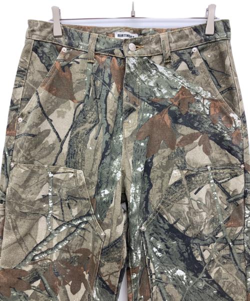 BIRTHDAY（バースデイ）BIRTHDAY (バースデイ) ダブルニーペインターパンツ グリーン×ブラウン サイズ:Lの古着・服飾アイテム
