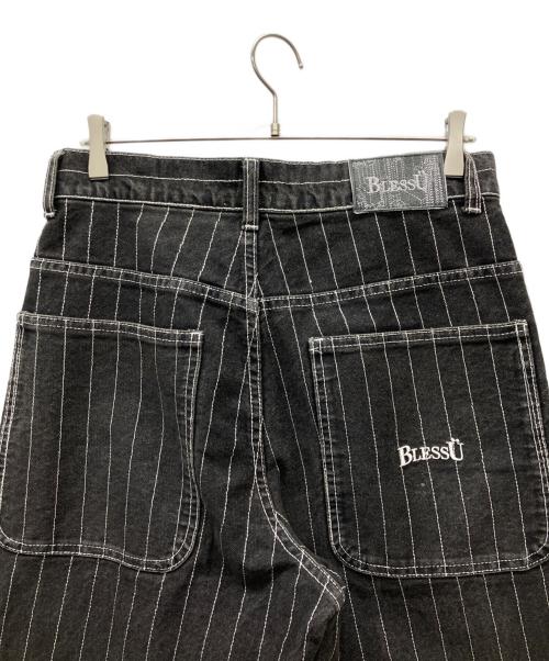 BLESSU（ブレスユー）BLESSU (ブレスユー) ワイドデニムパンツ ブラック×ホワイト サイズ:Mの古着・服飾アイテム