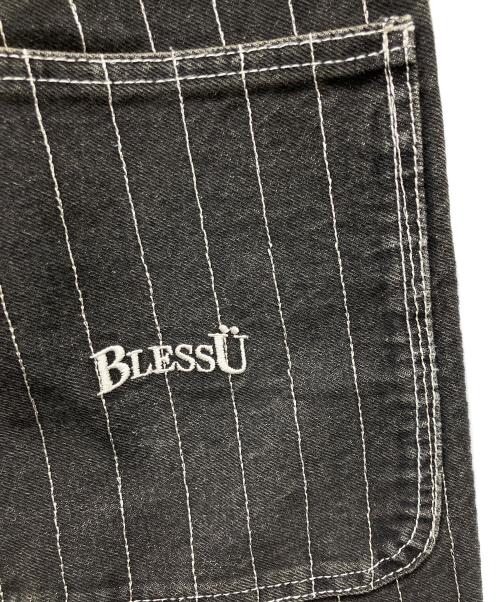 BLESSU（ブレスユー）BLESSU (ブレスユー) ワイドデニムパンツ ブラック×ホワイト サイズ:Mの古着・服飾アイテム