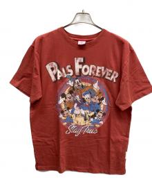 DISNEY×MUS（ディズニー）の古着「半袖カットソー」｜レッド