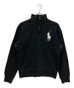 POLO RALPH LAURENポロ・ラルフローレン）の古着「ハーフジップスウェット」｜ブラック