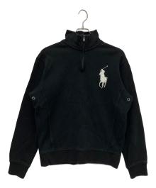 POLO RALPH LAUREN（ポロ・ラルフローレン）の古着「ハーフジップスウェット」｜ブラック