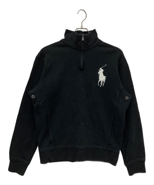 POLO RALPH LAUREN（ポロ・ラルフローレン）POLO RALPH LAUREN (ポロ・ラルフローレン) ハーフジップスウェット ブラック サイズ:Mの古着・服飾アイテム