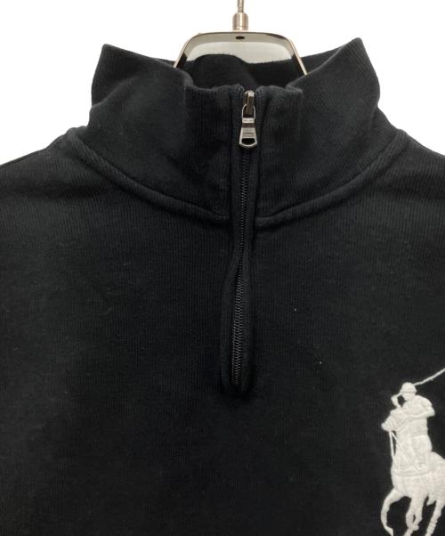 POLO RALPH LAUREN（ポロ・ラルフローレン）POLO RALPH LAUREN (ポロ・ラルフローレン) ハーフジップスウェット ブラック サイズ:Mの古着・服飾アイテム