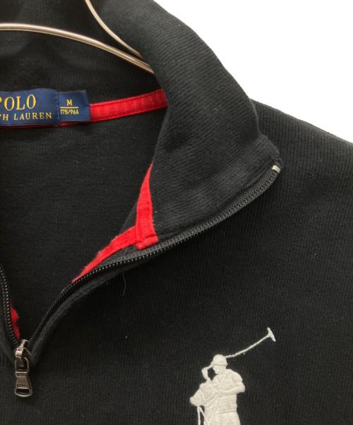 POLO RALPH LAUREN（ポロ・ラルフローレン）POLO RALPH LAUREN (ポロ・ラルフローレン) ハーフジップスウェット ブラック サイズ:Mの古着・服飾アイテム