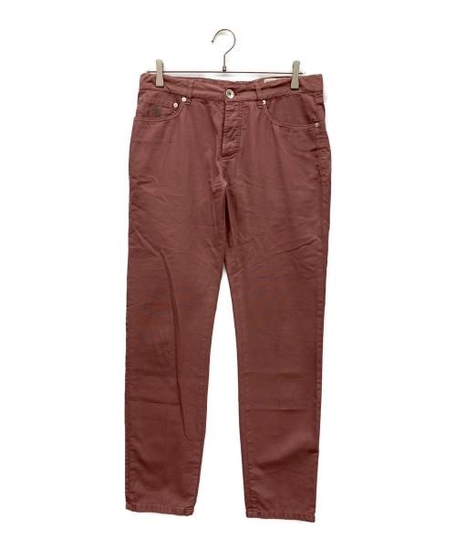 BRUNELLO CUCINELLI（ブルネロクチネリ）BRUNELLO CUCINELLI (ブルネロクチネリ) テーパードパンツ ピンク サイズ:48の古着・服飾アイテム
