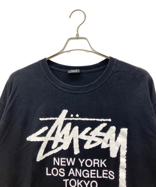 stussy（ステューシー）stussy (ステューシー) WORLD TOUR TEE ブラック サイズ:XLの古着・服飾アイテム