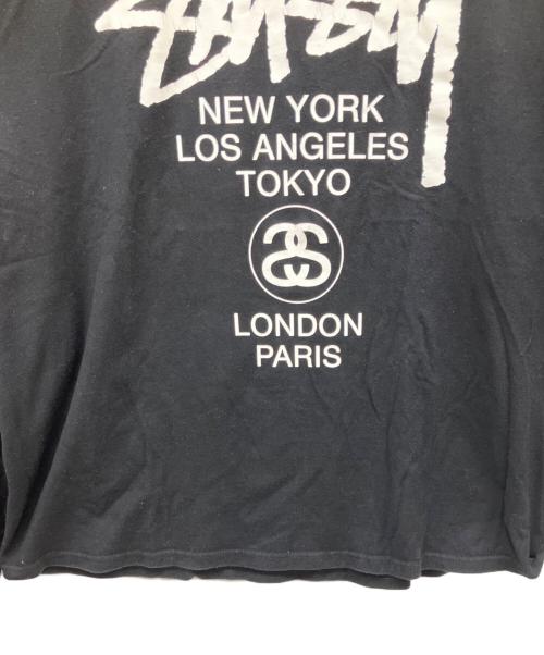 stussy（ステューシー）stussy (ステューシー) WORLD TOUR TEE ブラック サイズ:XLの古着・服飾アイテム