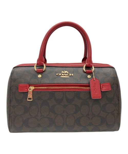 COACH（コーチ）COACH (コーチ) 2WAYショルダーバッグ ブラウン×レッドの古着・服飾アイテム