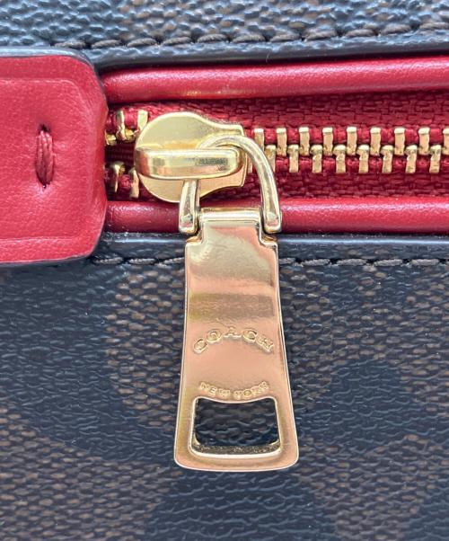 COACH（コーチ）COACH (コーチ) 2WAYショルダーバッグ ブラウン×レッドの古着・服飾アイテム
