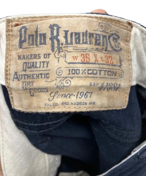 POLO RALPH LAUREN（ポロ・ラルフローレン）POLO RALPH LAUREN (ポロ・ラルフローレン) 625ボタンフライパンツ ネイビー サイズ:SIZE 88.5cm (W35)の古着・服飾アイテム