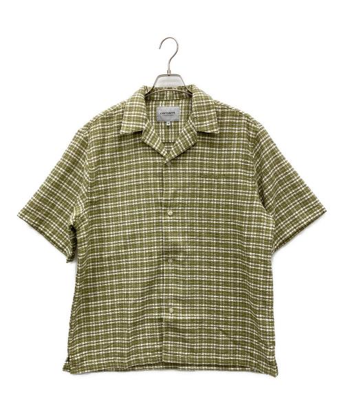 CarHartt（カーハート）CarHartt (カーハート) 半袖シャツ グリーン×ホワイト サイズ:Mの古着・服飾アイテム