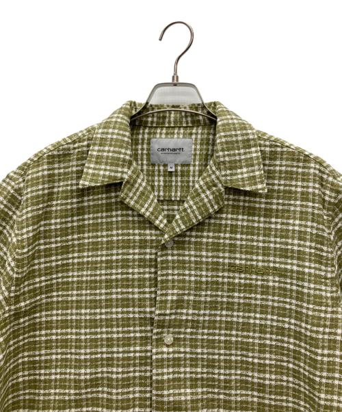 CarHartt（カーハート）CarHartt (カーハート) 半袖シャツ グリーン×ホワイト サイズ:Mの古着・服飾アイテム