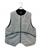 stussyステューシー）の古着「WASHED CANVAS PRIMALOFT VEST」｜インディゴ