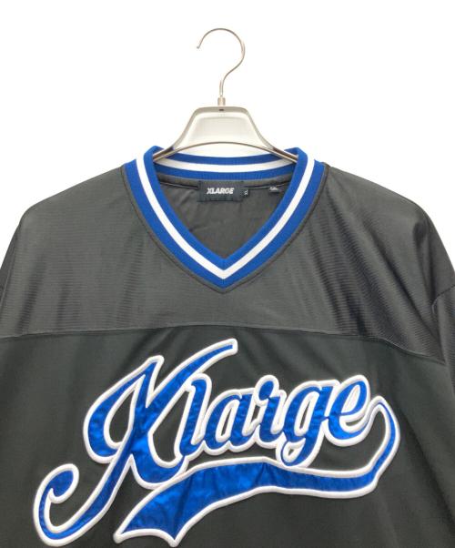 X-LARGE（エクストララージ）X-LARGE (エクストララージ) ゲームシャツ ブラック×ブルー サイズ:XLの古着・服飾アイテム
