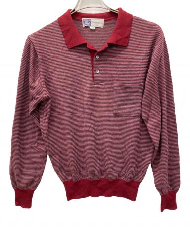 中古・古着通販】Burberry's (バーバリーズ) 薄手ニット レッド×グレー