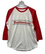 BUDWEISERバドワイザー）の古着「半袖カットソー」｜レッド×ホワイト