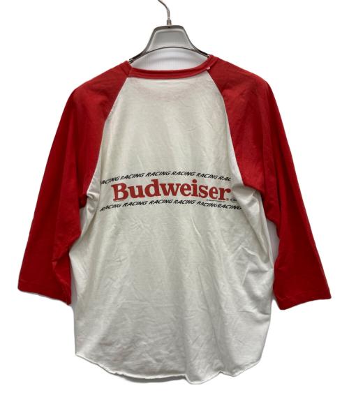 BUDWEISER（バドワイザー）BUDWEISER (バドワイザー) 半袖カットソー レッド×ホワイト サイズ:不明の古着・服飾アイテム