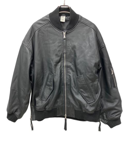 ZARA（ザラ）ZARA (ザラ) MAISON SPECIAL (メゾンスペシャル) レザーボンバージャケット ブラック サイズ:Mの古着・服飾アイテム