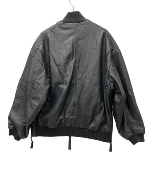 ZARA（ザラ）ZARA (ザラ) MAISON SPECIAL (メゾンスペシャル) レザーボンバージャケット ブラック サイズ:Mの古着・服飾アイテム