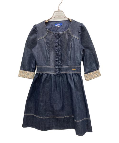 BURBERRY BLUE LABEL（バーバリー ブルー レーベル）BURBERRY BLUE LABEL (バーバリー ブルー レーベル) 長袖ワンピース インディゴ サイズ:36の古着・服飾アイテム