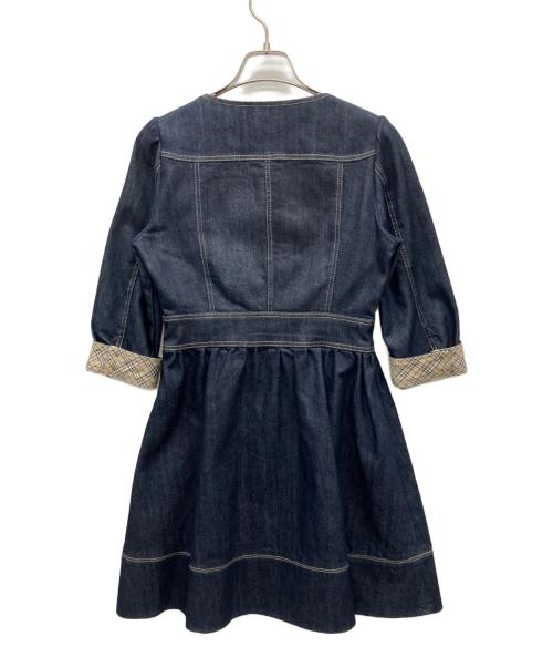 BURBERRY BLUE LABEL（バーバリー ブルー レーベル）BURBERRY BLUE LABEL (バーバリー ブルー レーベル) 長袖ワンピース インディゴ サイズ:36の古着・服飾アイテム