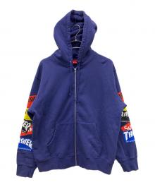 SUPREME×THRASHER（シュプリーム×スラッシャー）の古着「Multi Logo Zip Up Hooded Sweatshirt」｜ネイビー