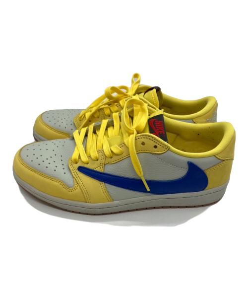 NIKE（ナイキ）NIKE (ナイキ) TRAVIS SCOTT (トラヴィススコット) ローカットスニーカー イエロー×ホワイト サイズ:26.5の古着・服飾アイテム
