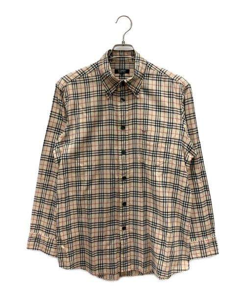 BURBERRY BLACK LABEL（バーバリーブラックレーベル）BURBERRY BLACK LABEL (バーバリーブラックレーベル) 長袖シャツ ベージュ×ブラック サイズ:Lの古着・服飾アイテム