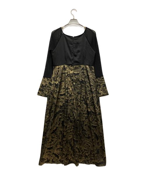 sahara（サハラ）sahara (サハラ) 長袖ワンピース ブラック×ゴールド サイズ:FREE 未使用品の古着・服飾アイテム