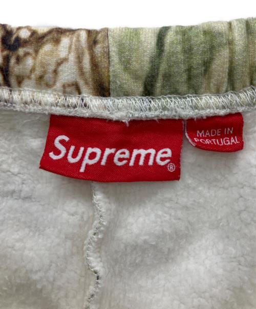 SUPREME（シュプリーム）SUPREME (シュプリーム) スウェットハーフパンツ ベージュ×グリーン サイズ:XLの古着・服飾アイテム